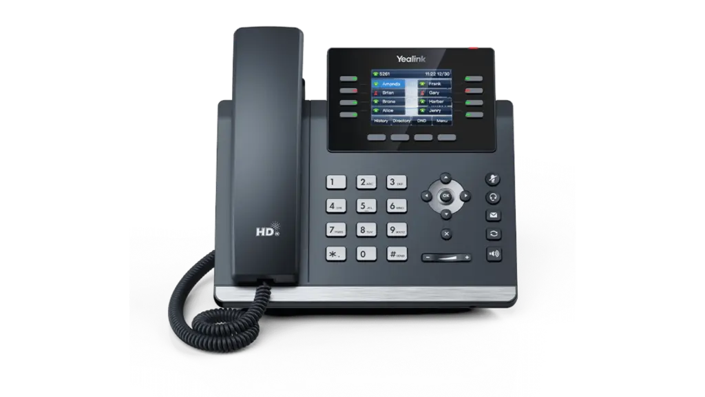 [IPT44U] POSTE IPPHONE(Yealink) 12 COMPTES SIP COULEUR 2,8 GIGA 2 PORTS PoE / Wi-Fi via WF40/50 / Bluetooth via BT41/51